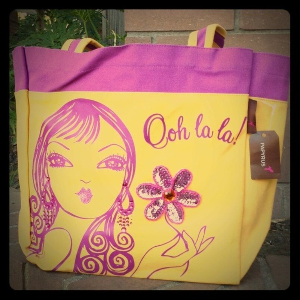 Papyrus Bella Canvas Tote- "Ooh la la"- NWT